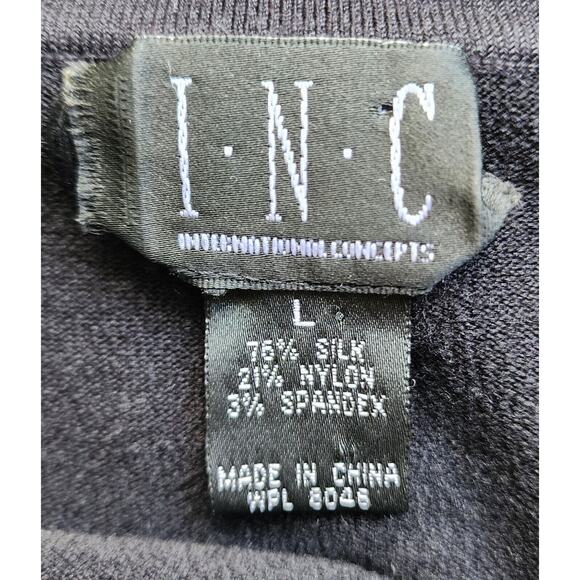 TOP/BLOUSE-INC-INTERNATIONAL CONCEPTS-Black-Cowl Neck-Silk Blend-3/4 Sleeves-Lrg - Picture 7 of 14